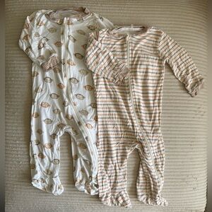 🪩3 for $15🪩 Milkberry | Neutral Footed Zipper Sleepers